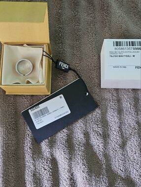 Fendi Palladium-Tone Round Band Ring in Silver